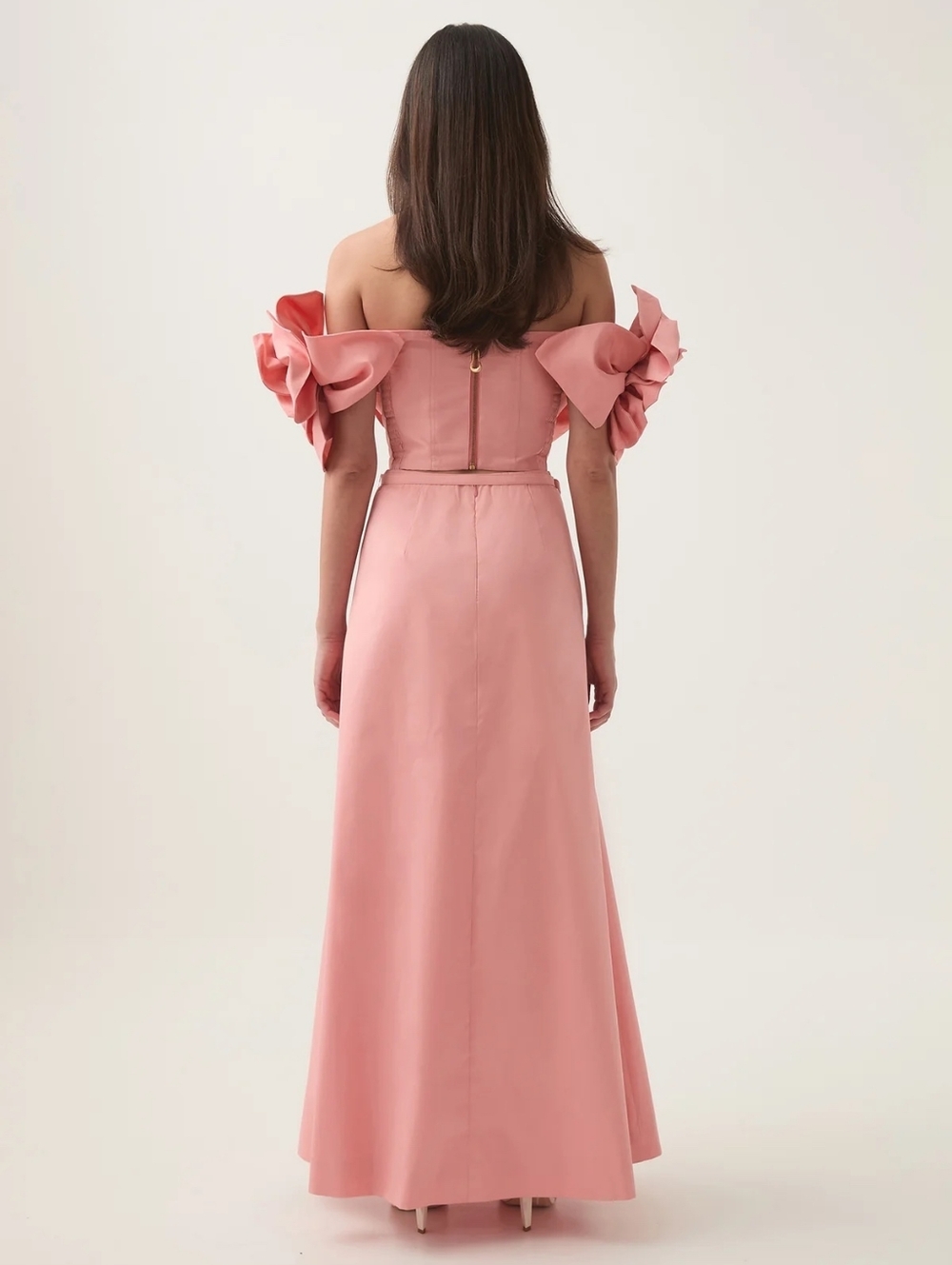 Aje Etta Off-the-shoulder Floral-appliquéd Taffeta Crop Top - Picture 4 of 12